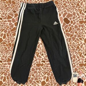 Adidas Athletic Track Pants Black Boys Size 6 20x19 Good Condition